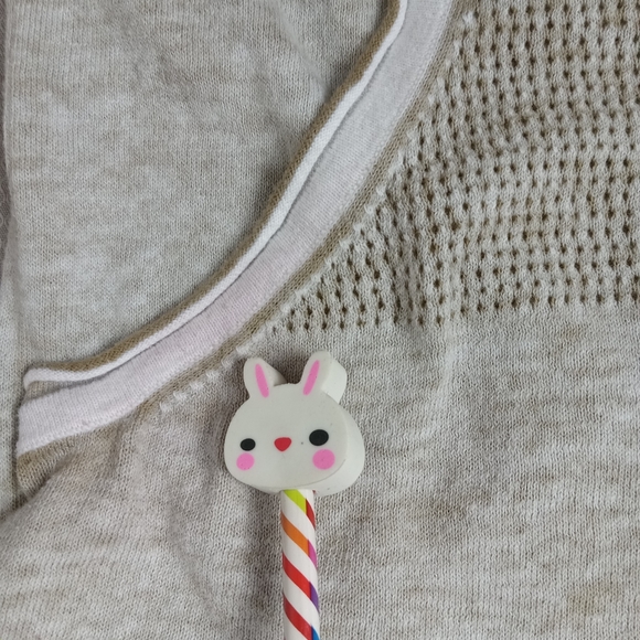 Democracy lightweight cotton blend ringer brown style top Size Large - Picture 9 of 9